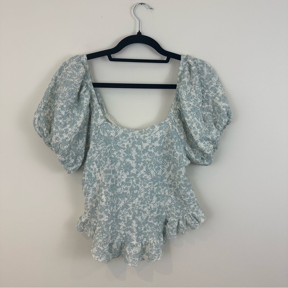 Free People | Oh Baby Lace Crop Top Light Blue Size Large Women's - Picture 7 of 7